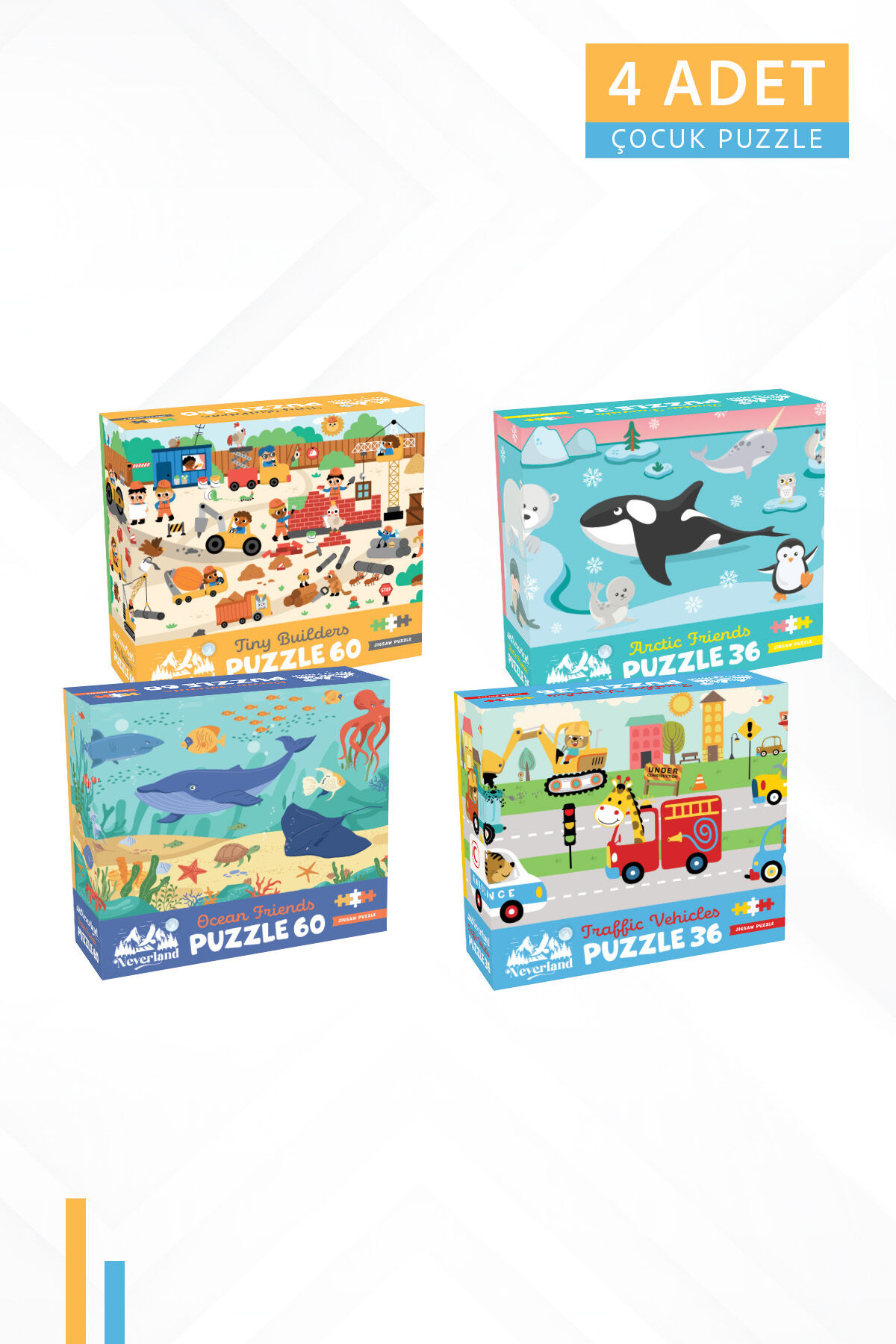 4 FARKLI 36 PARÇA VE 60 PARÇA ÇOCUK PUZZLE