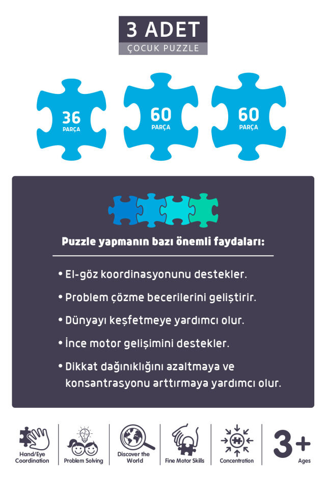 3ADET 60 PARÇA - MİNİK İNŞAATÇILAR VE DÜNYAYI KEŞFET VE 36 PARÇA - KUTUP ARKADAŞLARI
