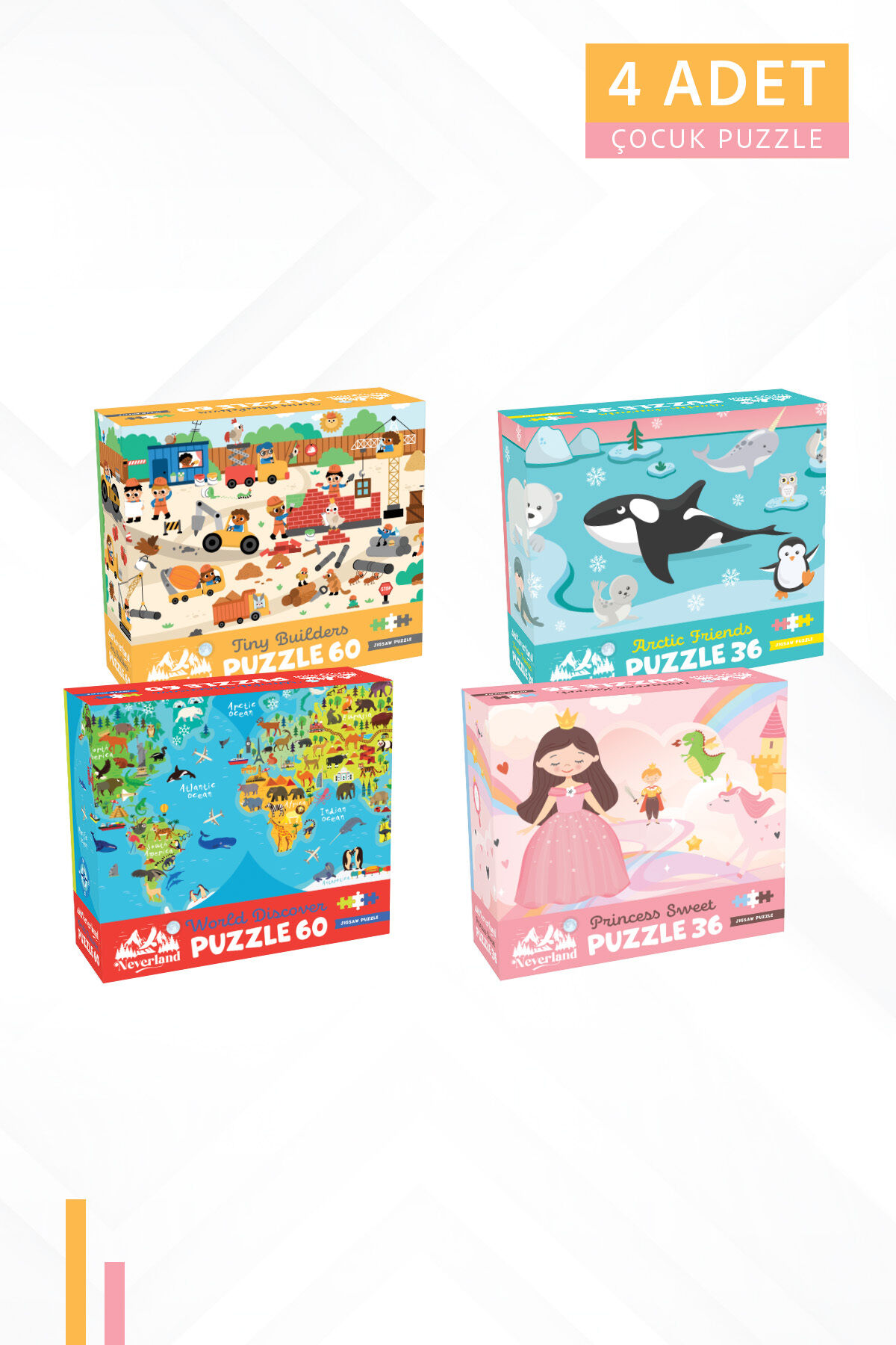 4 FARKLI 36 PARÇA VE 60 PARÇA ÇOCUK PUZZLE