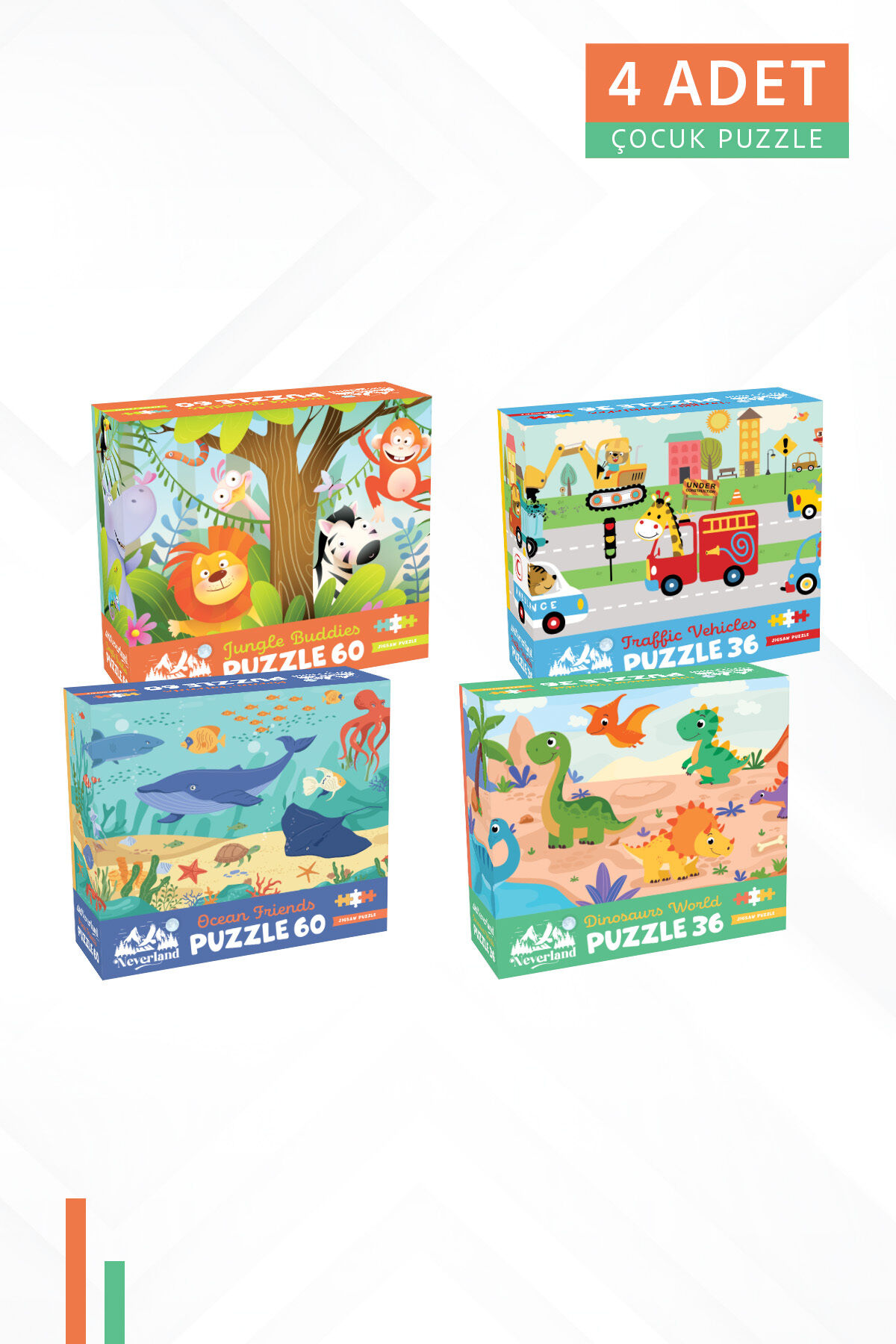 4 FARKLI 36 PARÇA VE 60 PARÇA ÇOCUK PUZZLE