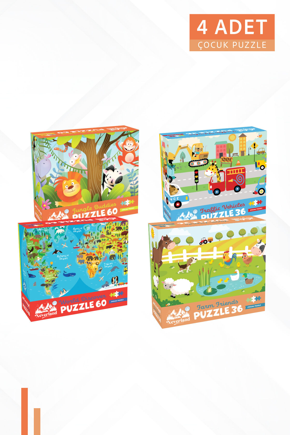 4 FARKLI 36 PARÇA VE 60 PARÇA ÇOCUK PUZZLE