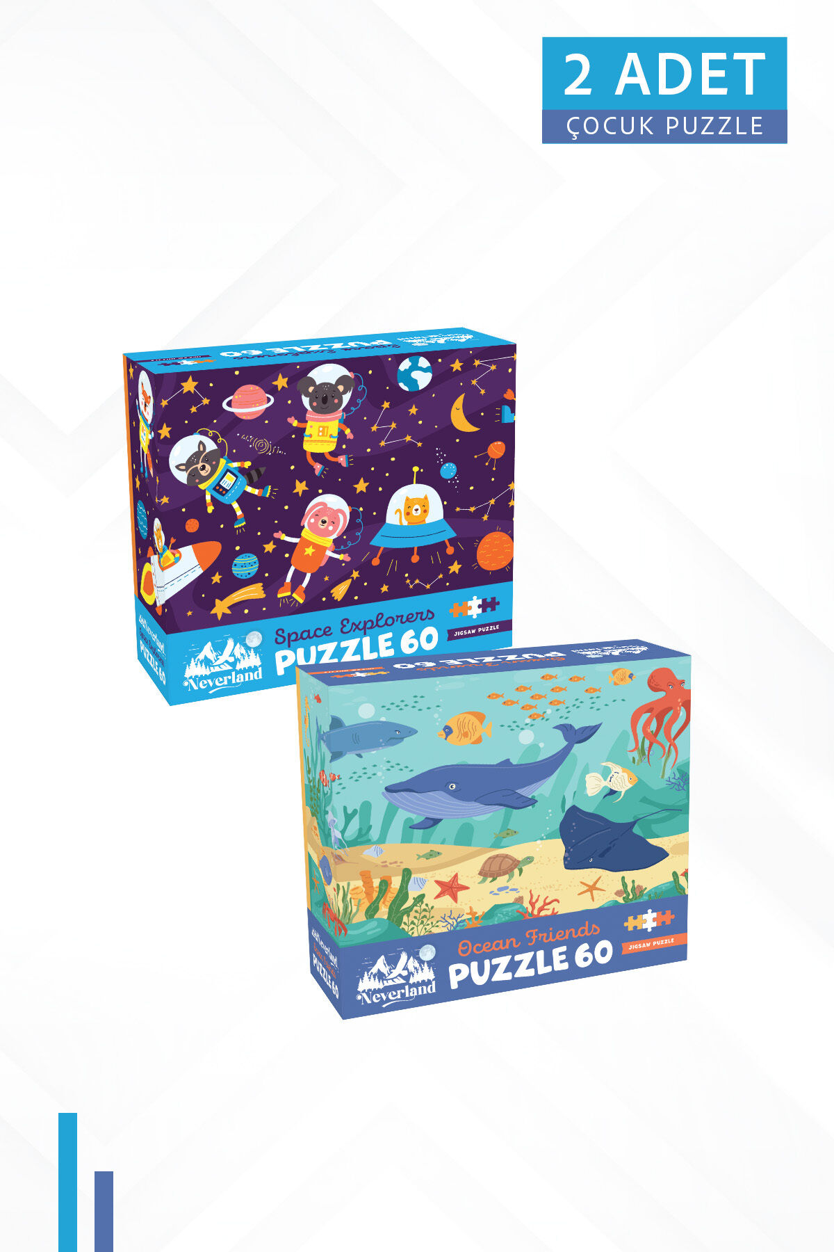 2 ADET 60 PARÇA - SPACE EXPLORERS (UZAY KAŞİFLERİ) VE OCEAN FRIENDS (OKYANUS ARKADAŞLARI)