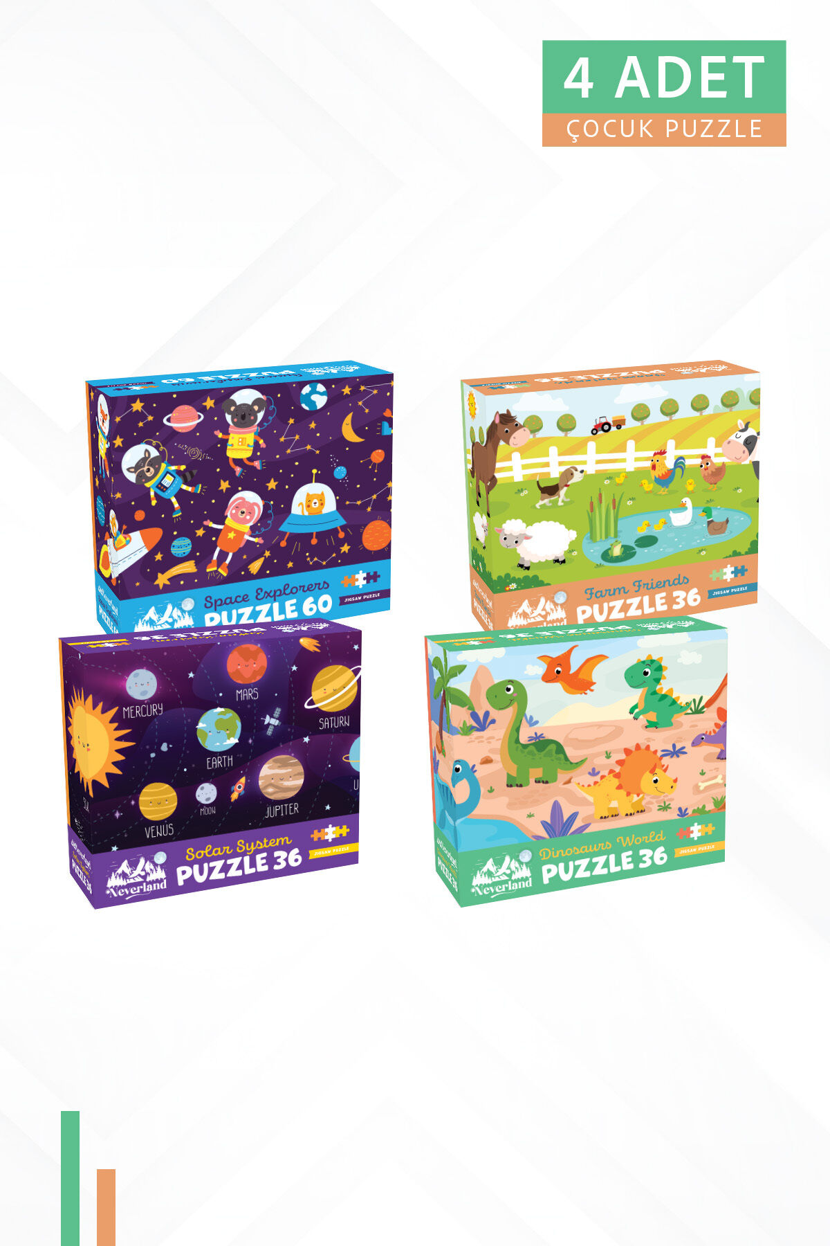 4 FARKLI 36 PARÇA VE 60 PARÇA ÇOCUK PUZZLE