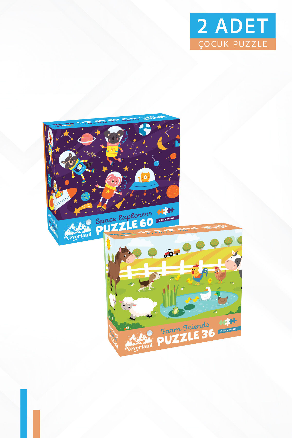 2 ADET 60 PARÇA - SPACE EXPLORERS (UZAY KAŞİFLERİ) VE 36 PARÇA - FARM FRIENDS (ÇİFTLİK ARKADAŞLARI)