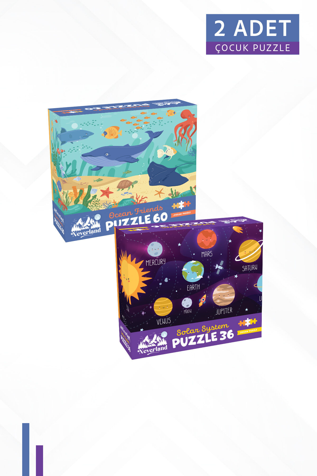 2 ADET 60 PARÇA - OCEAN FRIENDS (OKYANUS ARKADAŞLARI) VE 36 PARÇA - SOLAR SYSTEM (GÜNEŞ SİSTEMİ)