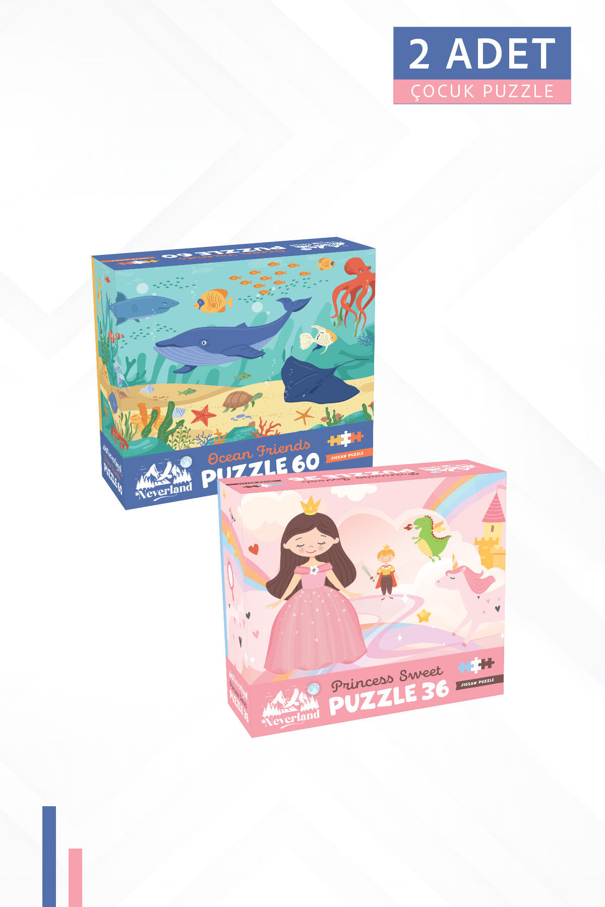 2 ADET 60 PARÇA - OCEAN FRIENDS (OKYANUS ARKADAŞLARI) VE 36 PARÇA - PRINCESS SWEET (TATLI PRENSES)