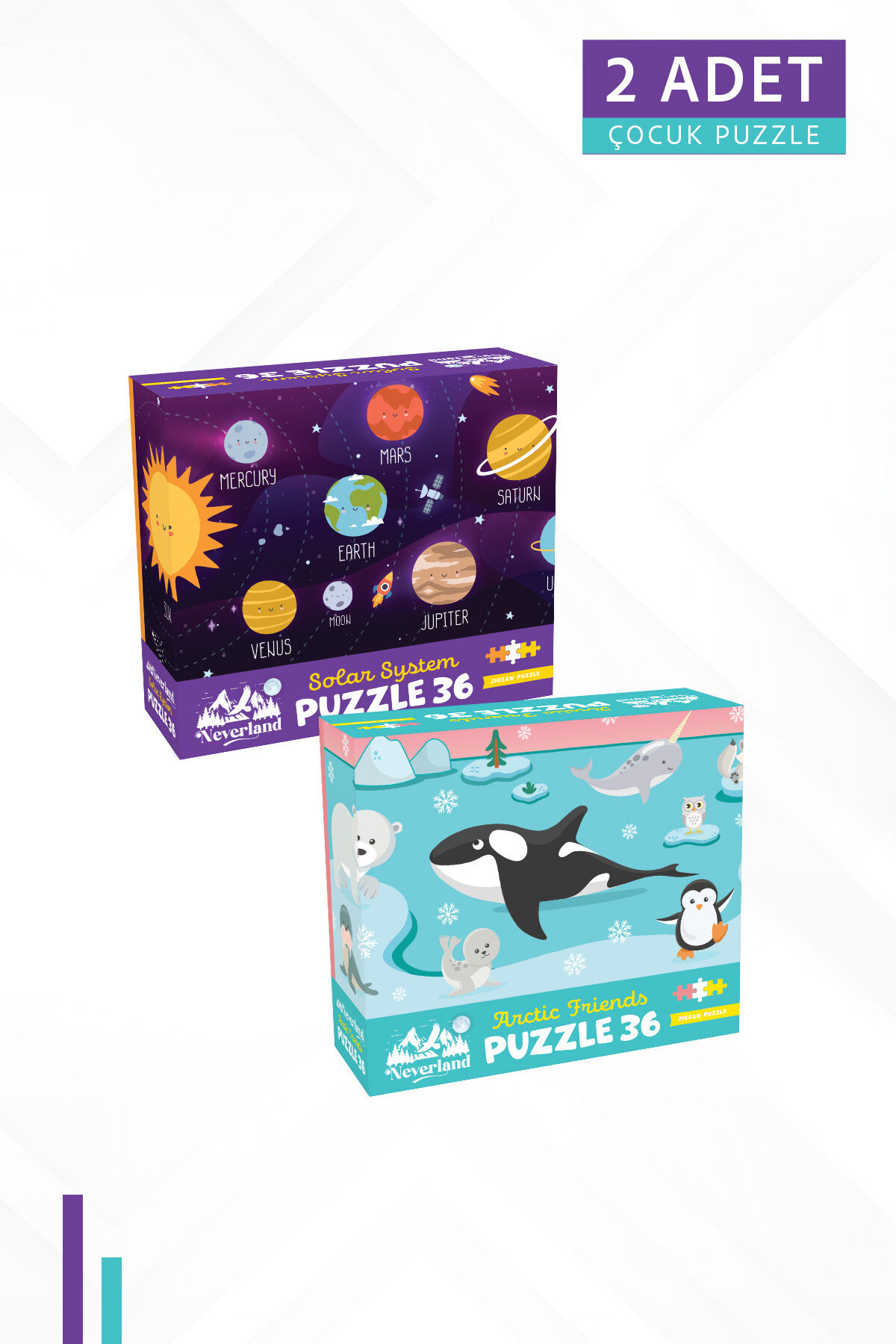 2 ADET 36 PARÇA - SOLAR SYSTEM (GÜNEŞ SİSTEMİ) VE ARCTIC FRIENDS (KUTUP ARKADAŞLARI)