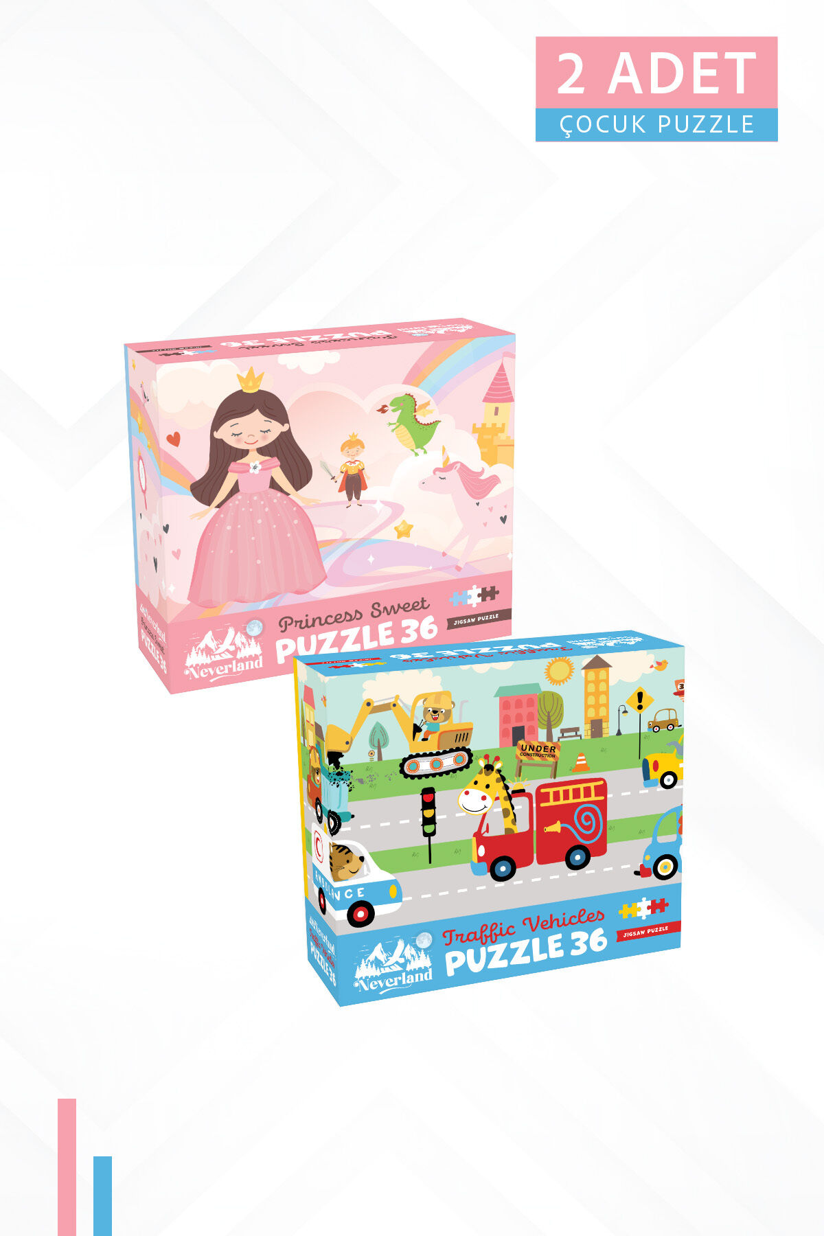 2 ADET 36 PARÇA - TRAFFIC VEHICLES (TRAFİK TAŞITLARI) VE PRINCESS SWEET (TATLI PRENSES)