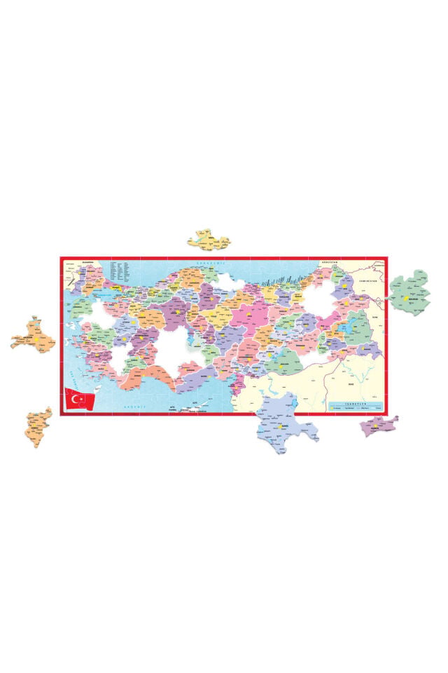123 Parça Puzzle - Türkiye Haritası Kutulu Puzzle