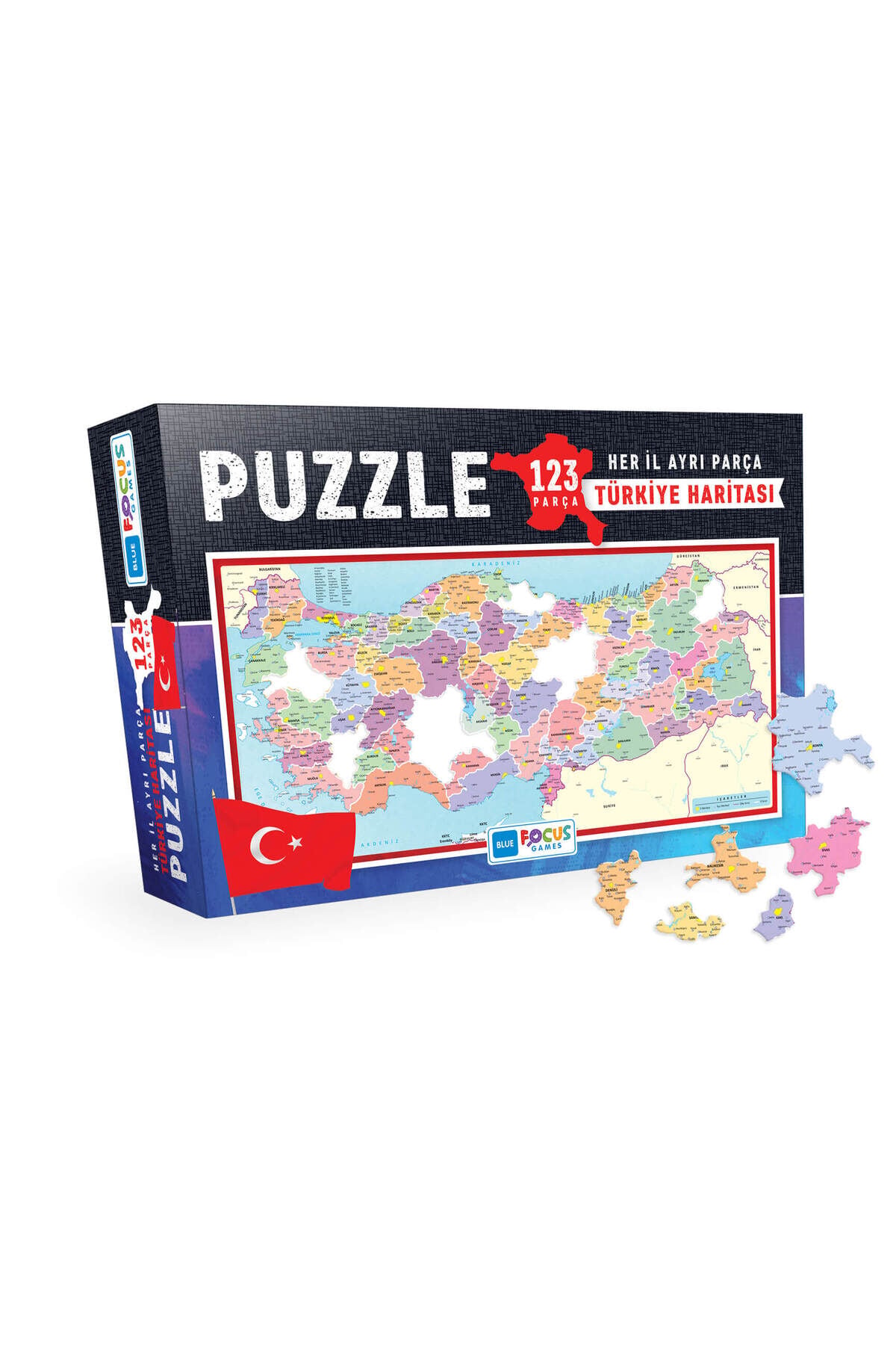 123 Parça Puzzle - Türkiye Haritası Kutulu Puzzle